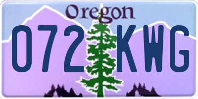 OR license plate 072KWG