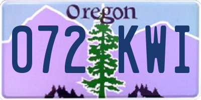 OR license plate 072KWI