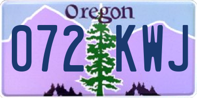 OR license plate 072KWJ