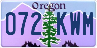 OR license plate 072KWM