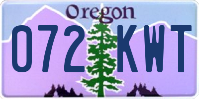 OR license plate 072KWT