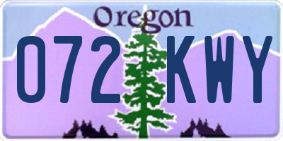 OR license plate 072KWY