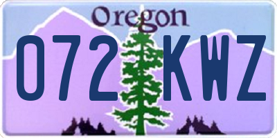 OR license plate 072KWZ