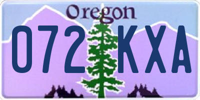 OR license plate 072KXA