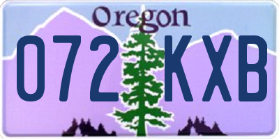 OR license plate 072KXB