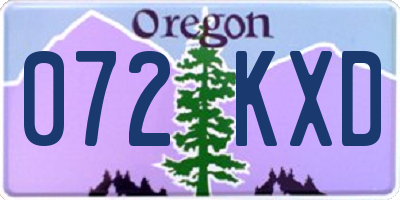 OR license plate 072KXD