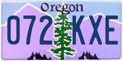 OR license plate 072KXE