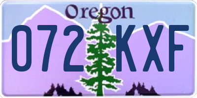 OR license plate 072KXF