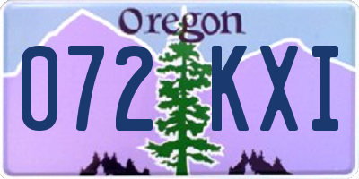 OR license plate 072KXI