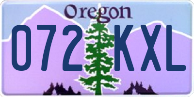 OR license plate 072KXL