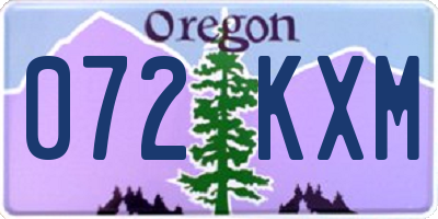 OR license plate 072KXM