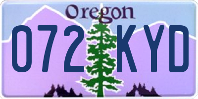 OR license plate 072KYD