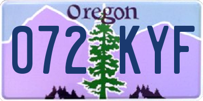OR license plate 072KYF