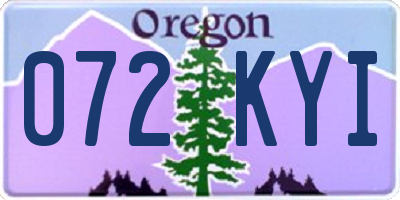 OR license plate 072KYI