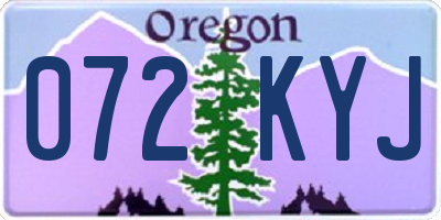 OR license plate 072KYJ