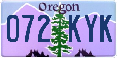 OR license plate 072KYK