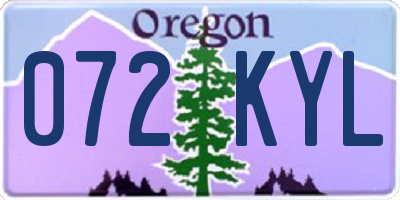 OR license plate 072KYL