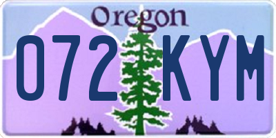 OR license plate 072KYM