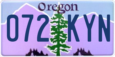 OR license plate 072KYN