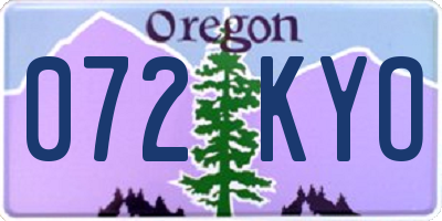 OR license plate 072KYO