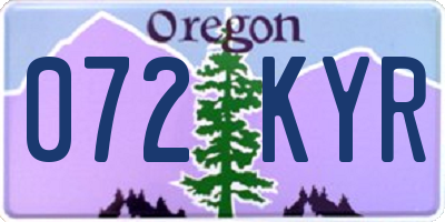 OR license plate 072KYR