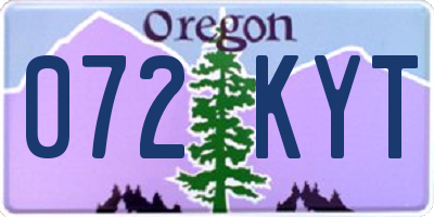 OR license plate 072KYT