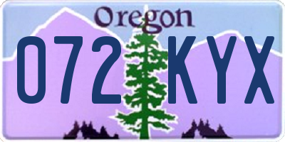 OR license plate 072KYX