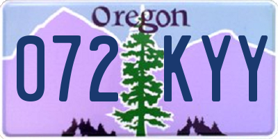 OR license plate 072KYY