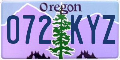 OR license plate 072KYZ