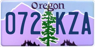 OR license plate 072KZA