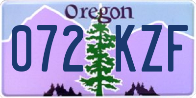 OR license plate 072KZF
