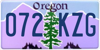 OR license plate 072KZG