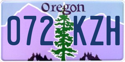 OR license plate 072KZH