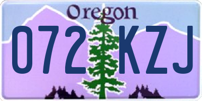 OR license plate 072KZJ