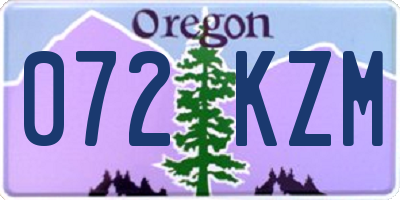 OR license plate 072KZM