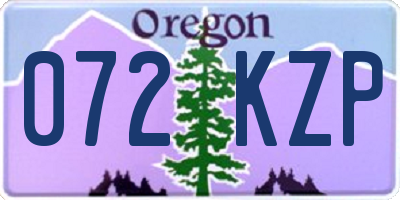 OR license plate 072KZP