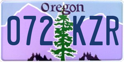 OR license plate 072KZR