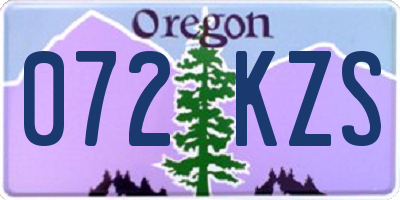 OR license plate 072KZS