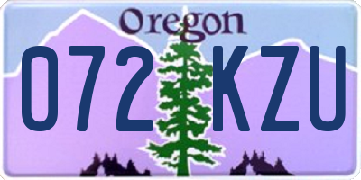 OR license plate 072KZU