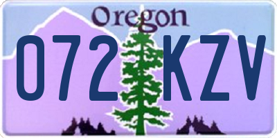 OR license plate 072KZV
