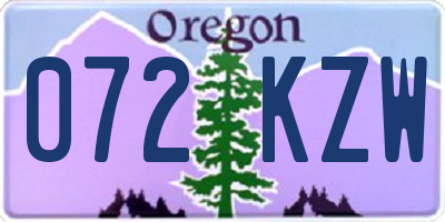 OR license plate 072KZW