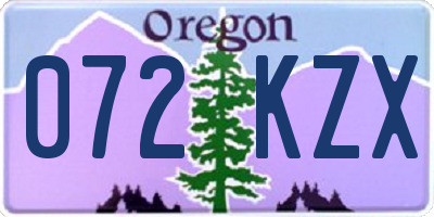 OR license plate 072KZX