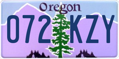 OR license plate 072KZY