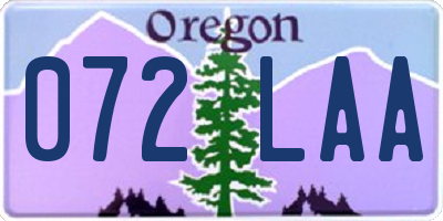OR license plate 072LAA