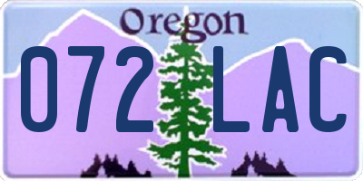 OR license plate 072LAC