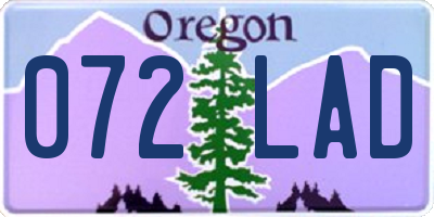 OR license plate 072LAD
