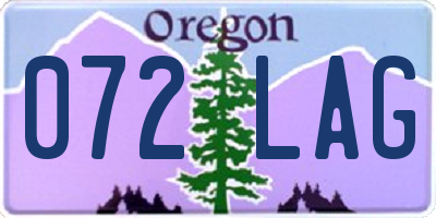OR license plate 072LAG