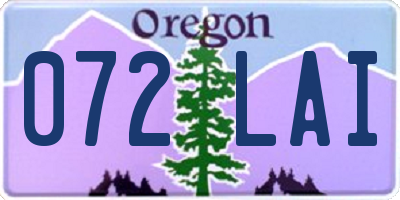 OR license plate 072LAI