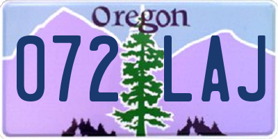 OR license plate 072LAJ