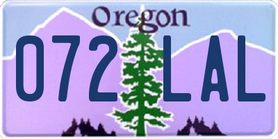 OR license plate 072LAL